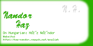 nandor haz business card